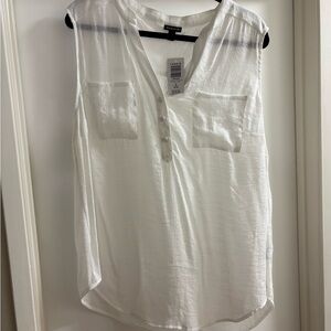 Torrid White Buttoned Relaxed Blouse